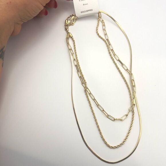 Gold dipped Elegant Gold Layered Necklace Set - Picture 5 of 5